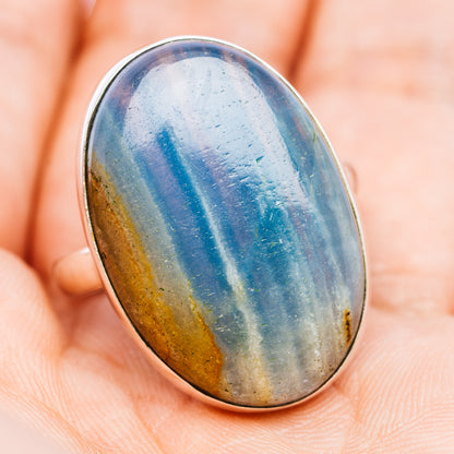 Rare Aquatine Lemurian Calcite Ring Size 9.5 (.925 Sterling Silver)