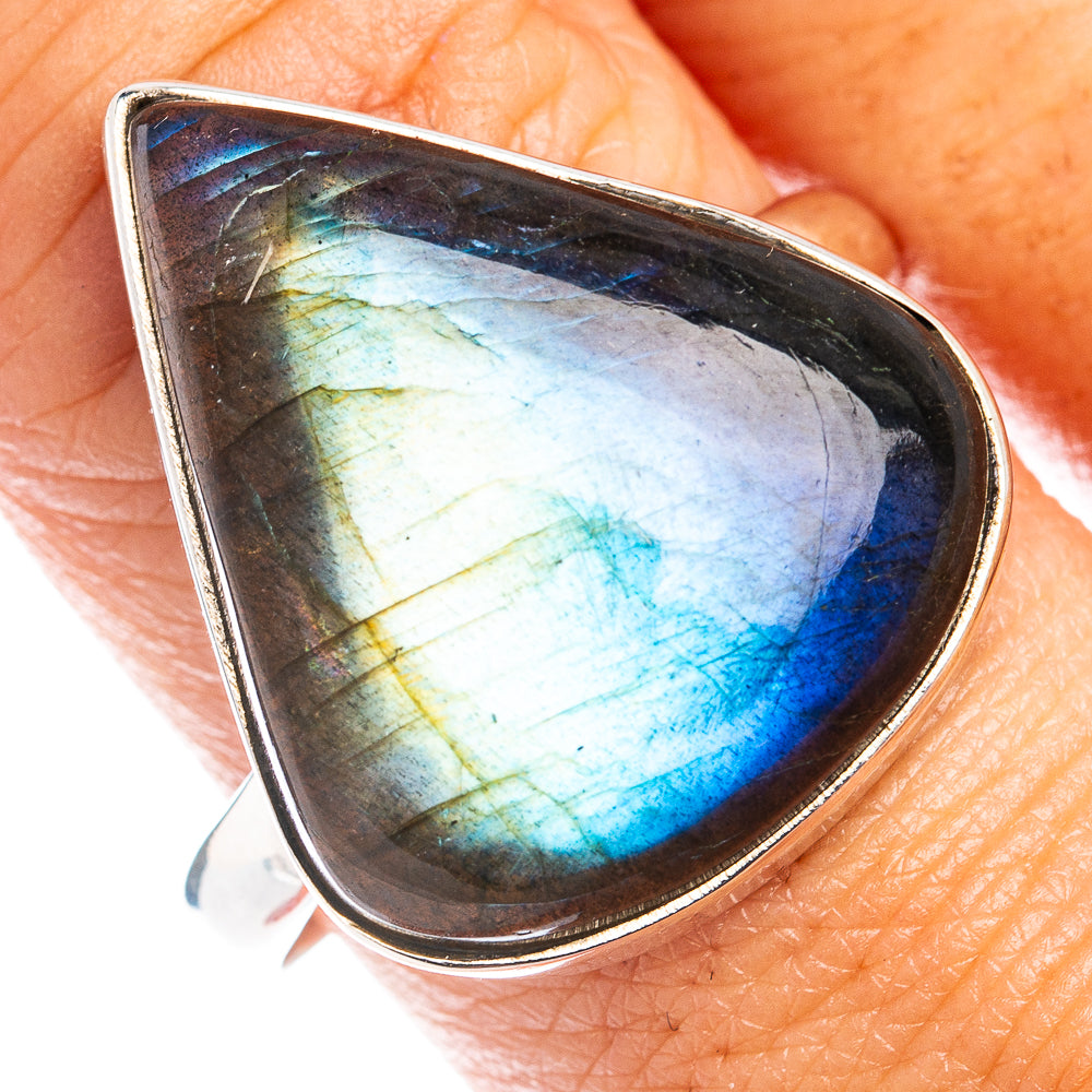 Premium Spectrolite Ring Size 11 Adjustable (.925 Sterling Silver)