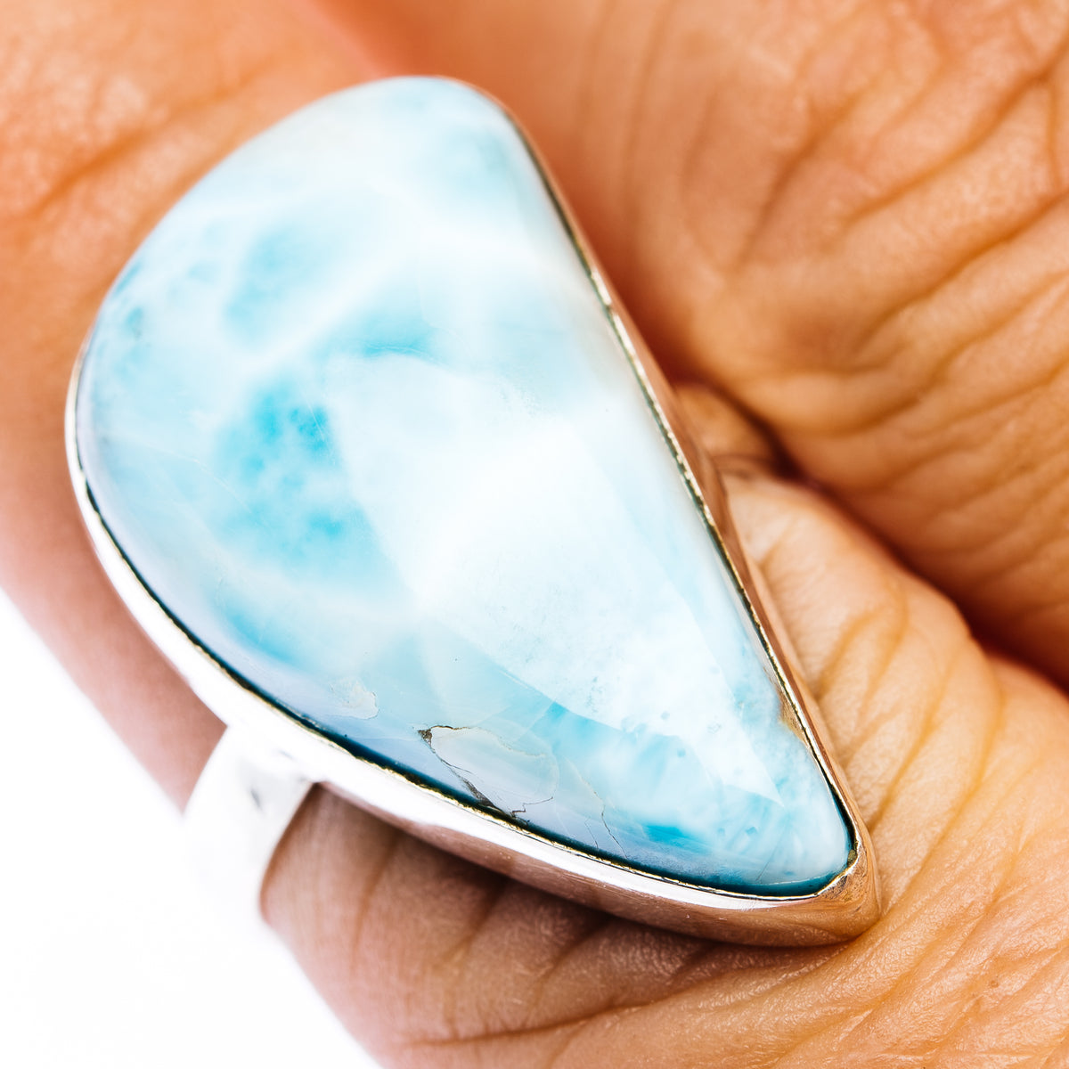 Larimar Ring Size 7.75 (.925 Sterling Silver)
