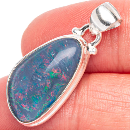 Rare Triplet Opal Pendant 1 1/4" (925 Sterling Silver) P40476