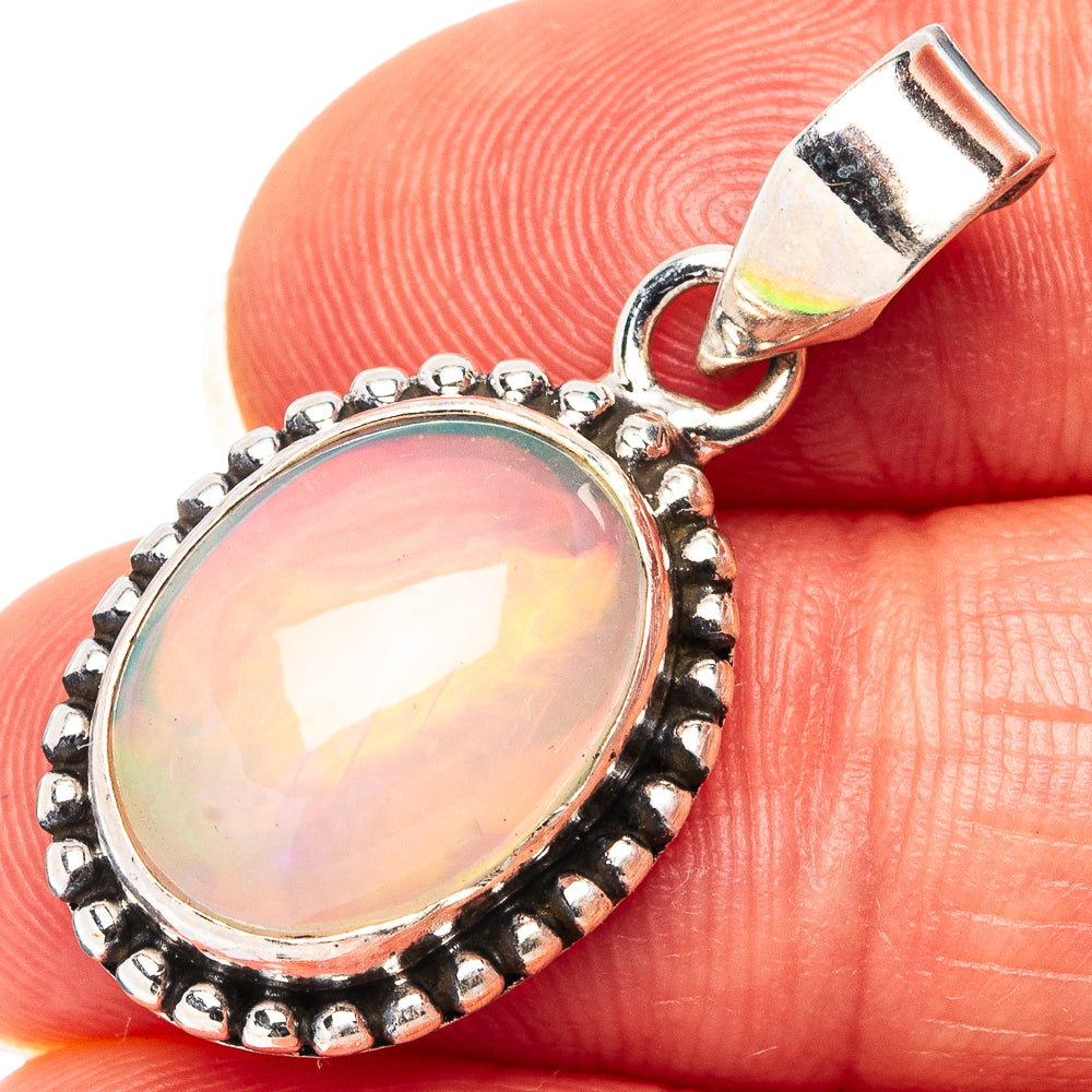 Rare AAA Ethiopian Opal Pendant 1 1/4" (.925 Sterling Silver)
