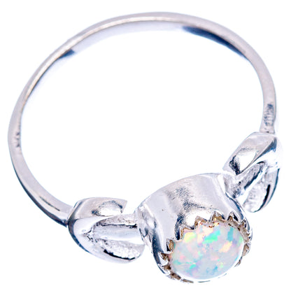 Lab Opal Dainty Ring Size 7.25 (.925 Sterling Silver)