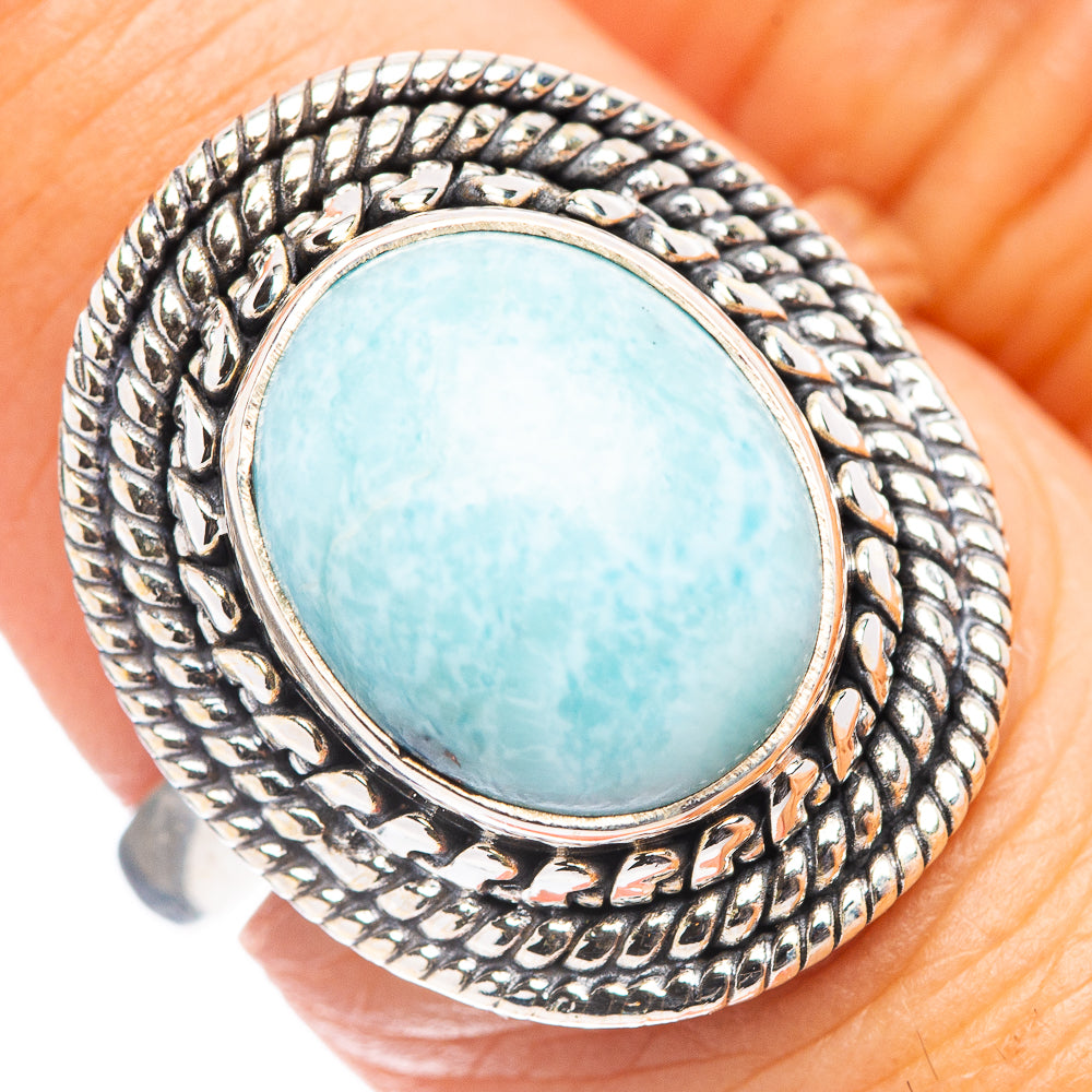 Larimar Ring Size 8 (.925 Sterling Silver)