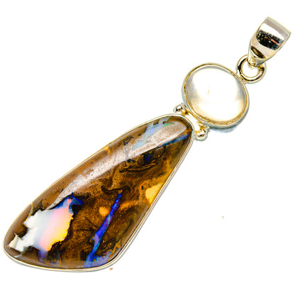 Boulder Opal, Citrine Pendant 2 1/4" (925 Sterling Silver) PD37961
