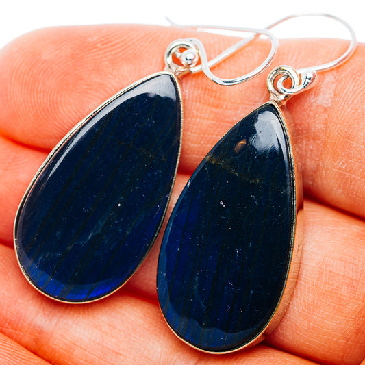 Labradorite Earrings 1 3/4" (German Silver)