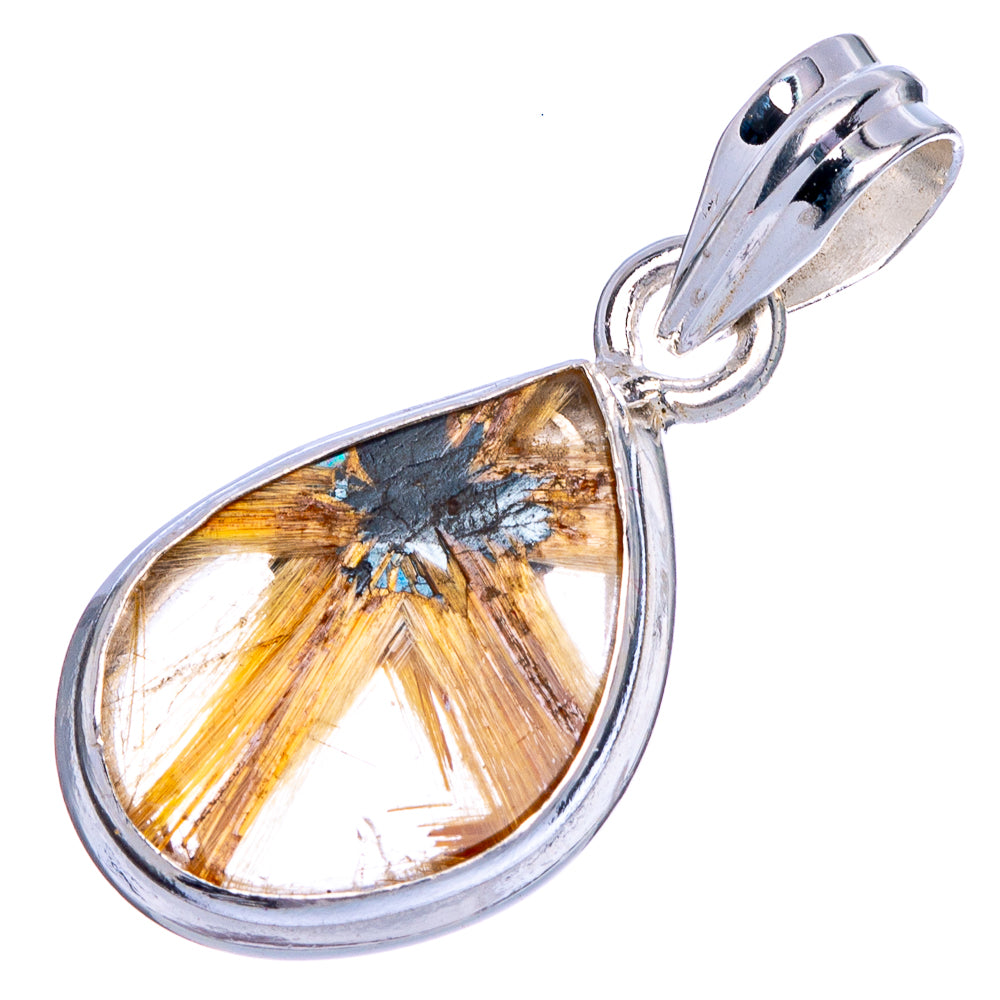 Rare Star Rutilated Quartz Pendant 1 1/4" (925 Sterling Silver) P40532