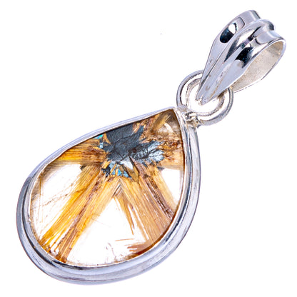 Rare Star Rutilated Quartz Pendant 1 1/4" (925 Sterling Silver) P40532