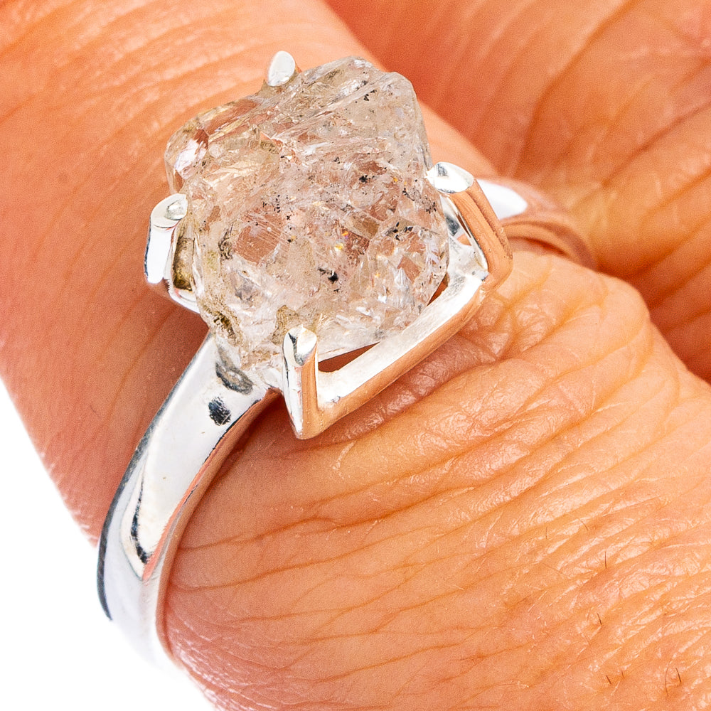 Herkimer Diamond Ring Size 7.75 (.925 Sterling Silver)