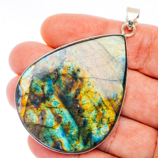 Premium Spectrolite Pendant 2 5/8" (.925 Sterling Silver)