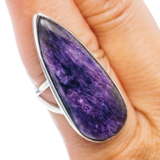 Premium Charoite Ring Size 8.25 (.925 Sterling Silver)