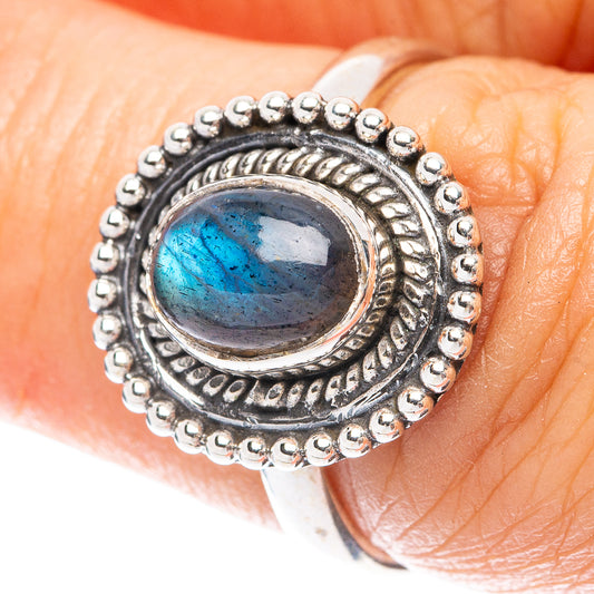 Labradorite Dainty Ring Size 6.5 (925 Sterling Silver) R5984