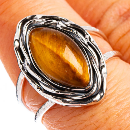 Premium Tiger's Eye Ring Size 7.75 (.925 Sterling Silver)