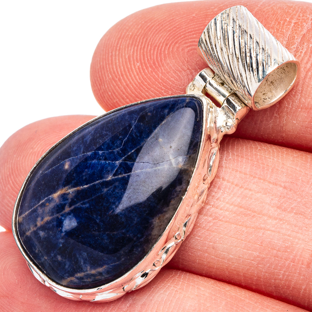 Sodalite Pendant 1 3/8" (925 Sterling Silver) P44090