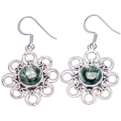 Premium Seraphinite Earrings 1 5/8" (.925 Sterling Silver)