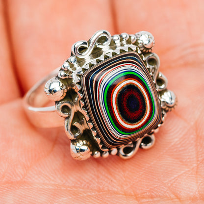Premium Fordite Ring Size 8 (.925 Sterling Silver)