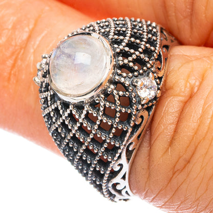 Rainbow Moonstone Ring Size 6.25 (925 Sterling Silver) R4795