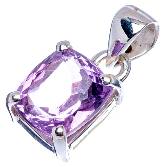 Faceted amethyst pendant with large purple gemstone and sterling silver open bail