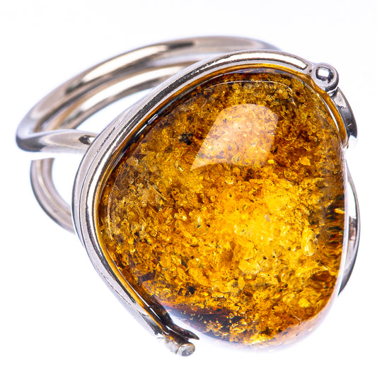 Baltic Amber Ring Size 8.25 (925 Sterling Silver) R1864