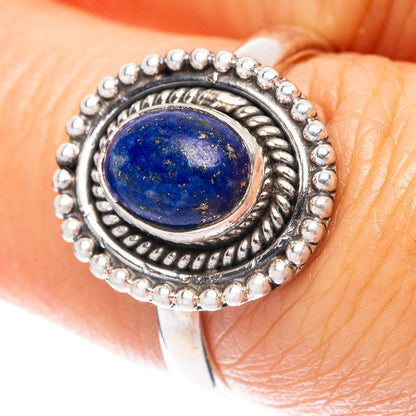 Lapis Lazuli Dainty Ring Size 6.5 (925 Sterling Silver) R5985