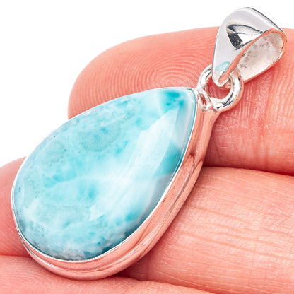 Larimar Pendant 1 3/8" (925 Sterling Silver) P41034