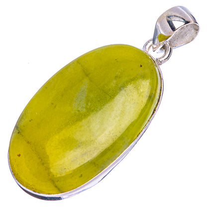 Serpentine Stone Pendant 1 5/8" (925 Sterling Silver) P43131