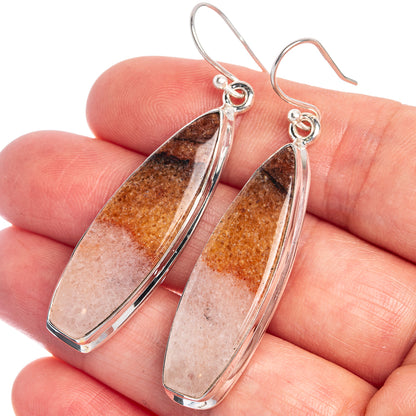 Sunstone Earrings 2 1/8" (925 Sterling Silver) E433015