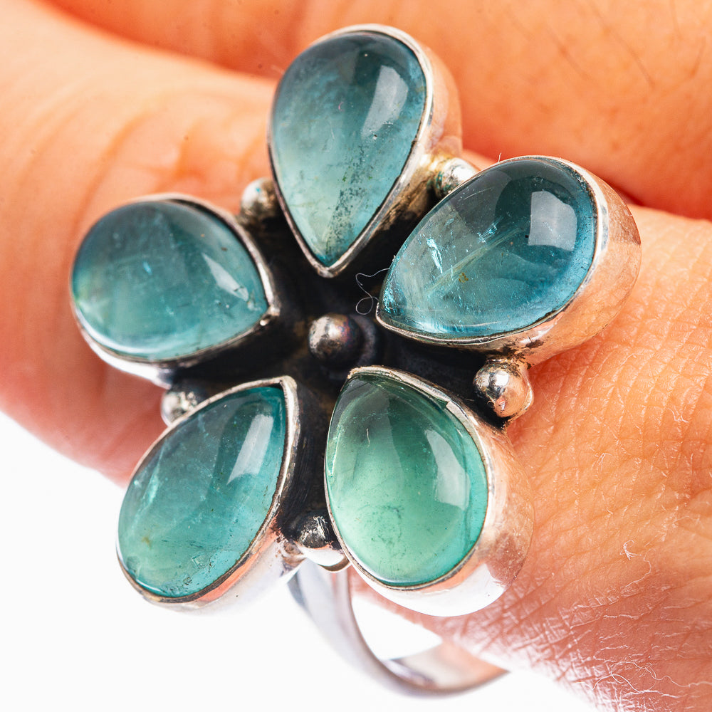 Blue Fluorite Ring Size 11 (925 Sterling Silver) R142222