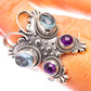 Large Aquamarine, Amethyst Ring Size 7.25 (925 Sterling Silver) R141683