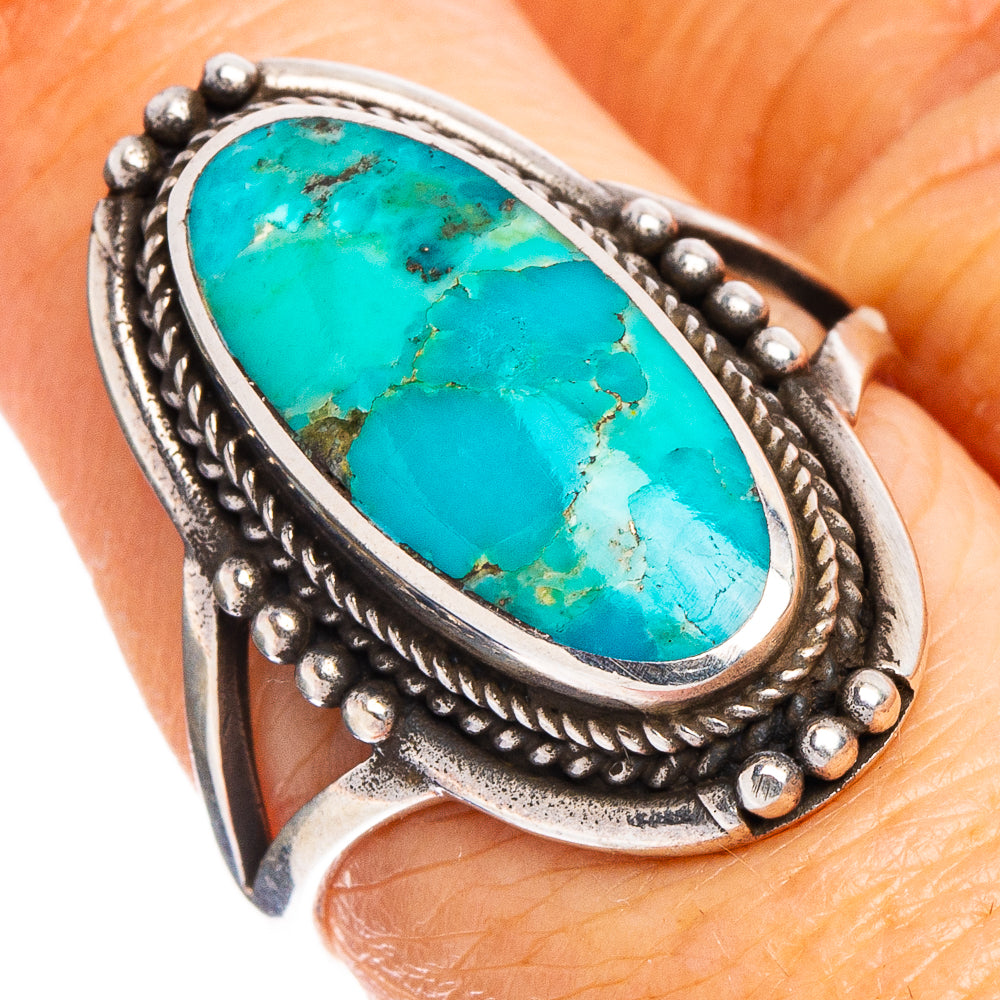 Arizona Turquoise Native Style Ring Size 7.75 (.925 Sterling Silver)