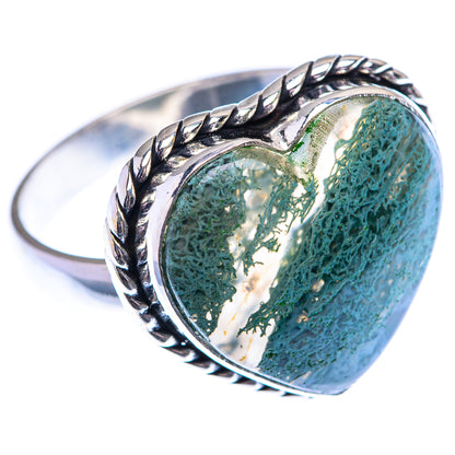 Green Moss Agate 925 Sterling Silver Ring Size 9.75 (925 Sterling Silver) RING140317