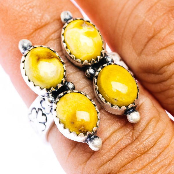 Southwestern Style Palomino Turquoise Ring Size 6 Adjustable (.925 Sterling Silver)