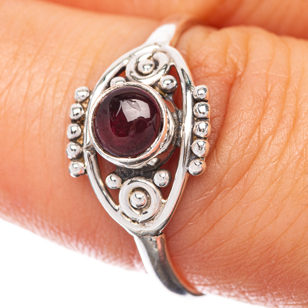 Garnet Dainty Ring Size 8.25 (925 Sterling Silver) R145268