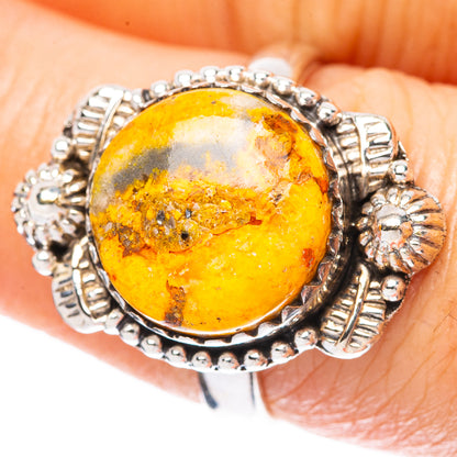 Bumble Bee Jasper Ring Size 7.75 (925 Sterling Silver) R3992