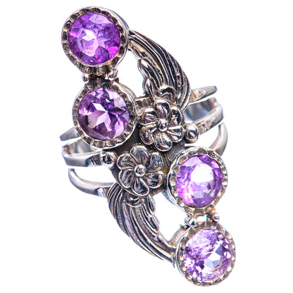 Faceted Amethyst Ring Size 6.75 (925 Sterling Silver) R142012