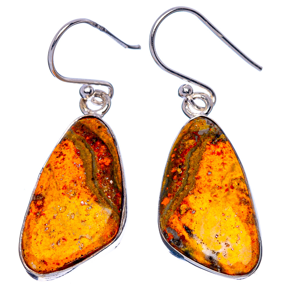 Bumble Bee Jasper Earrings 1 5/8" (925 Sterling Silver) E1734