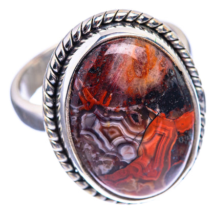 Crazy Lace Agate Ring Size 6.5 (925 Sterling Silver) R142153