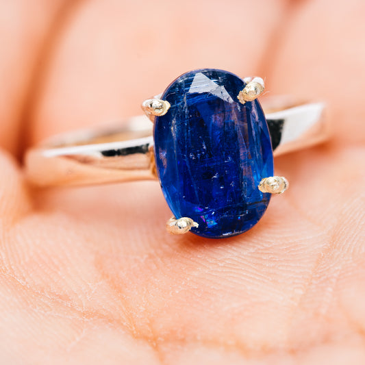 Faceted Kyanite Ring Size 8 (.925 Sterling Silver)