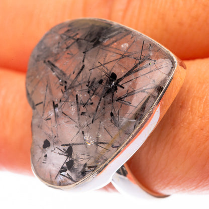 Large Tourmalinated Quartz 925 Sterling Silver Ring Size 9.75 (925 Sterling Silver) RING140467