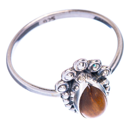 Tiger Eye Dainty Ring Size 7.25 (925 Sterling Silver) R1015