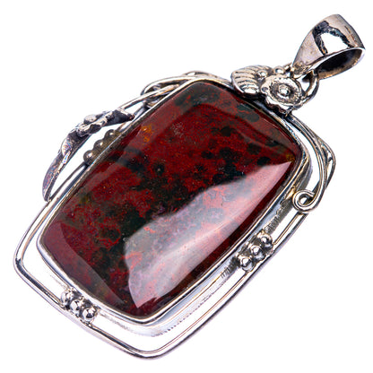 Bloodstone Pendant 1 3/4" (925 Sterling Silver) P39263