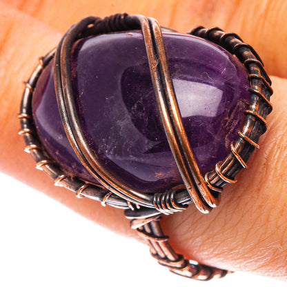 Amethyst Ring Size 7.5 (Oxidized Copper)