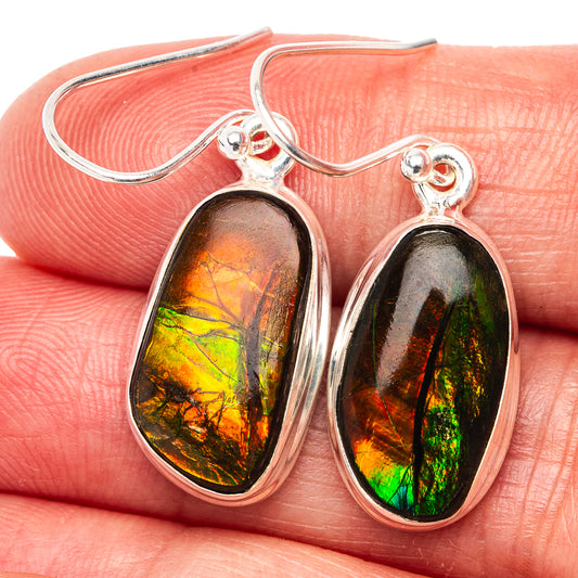 Premium Ammolite Earrings 1 3/8" (.925 Sterling Silver)