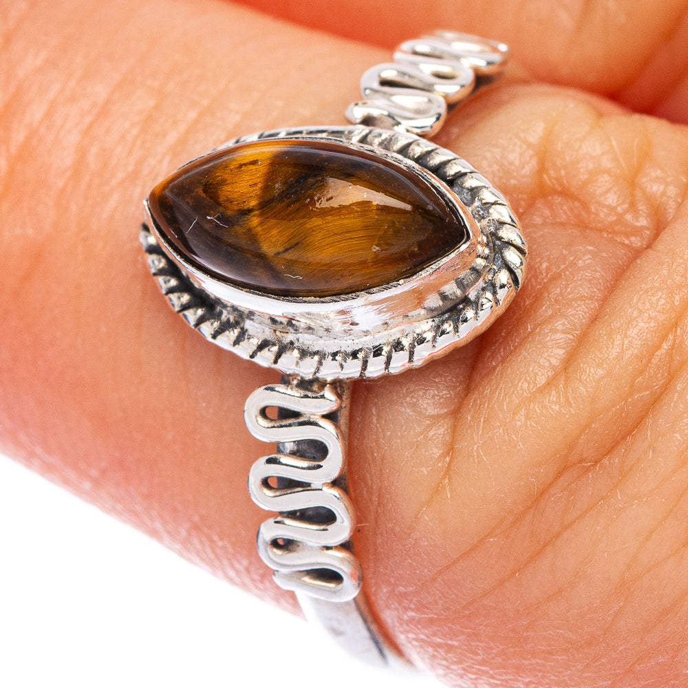 Tiger Eye Dainty Ring Size 6.75 (925 Sterling Silver) R145740