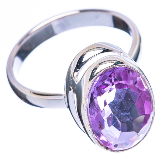 Faceted Amethyst Ring Size 7 (925 Sterling Silver) R4565