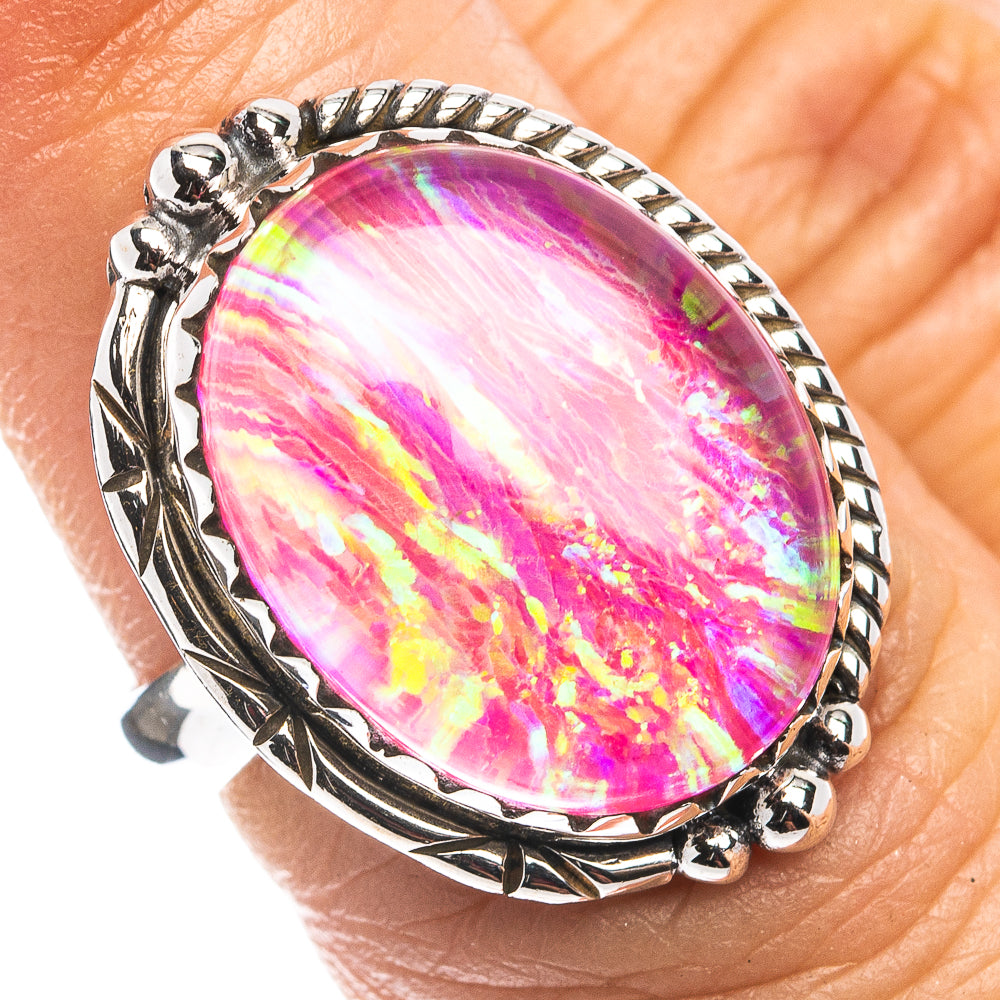 Pink Triplet Opal Ring Size 6 (.925 Sterling Silver)