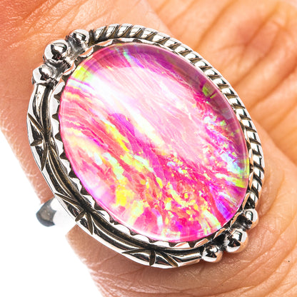 Pink Triplet Opal Ring Size 6 (.925 Sterling Silver)