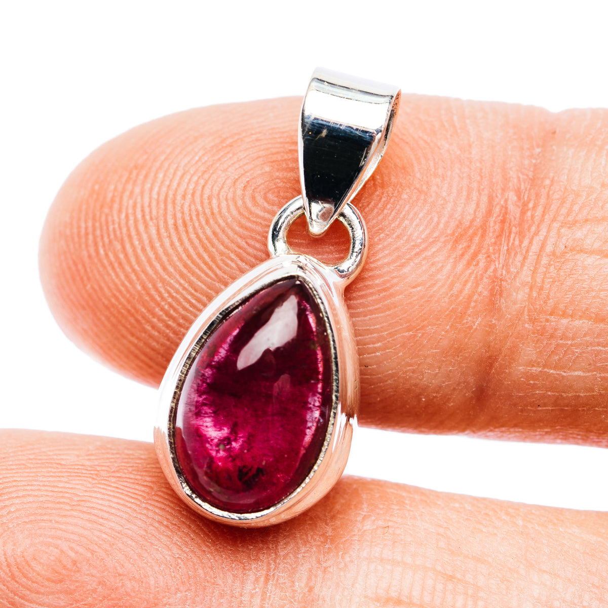 Premium Pink Tourmaline Pendant 7/8" (.925 Sterling Silver)