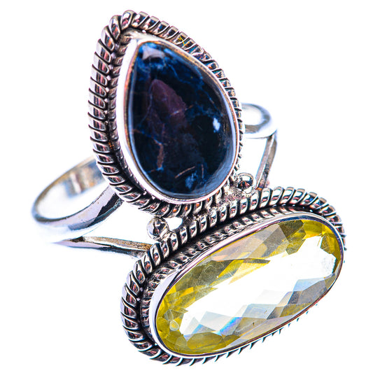 Large Faceted Citrine, Pietersite Ring Size 12 (925 Sterling Silver) RING140260