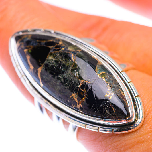Large Mohave Black Onyx Ring Size 7.25 (925 Sterling Silver) RING140049