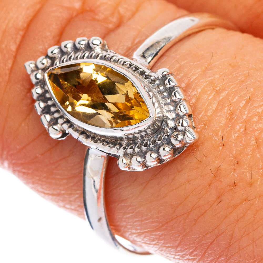 Faceted Citrine Dainty Ring Size 9.5 (925 Sterling Silver) R145430